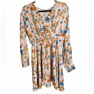 Heyson Floral V-Neck Mini Dress Size Small